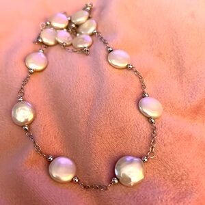18” Sterling Chain w/ Coin Pearls Necklace w/ Lobster Clasp NWOT